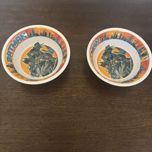 BATMAN Set of TWO Bowls Trudeau Dinnerware 5.5" Melamine DC Comics Children Kids - Picture 5 of 13